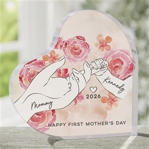 First Mothers Day Loving Hands Personalized Colored Heart Keepsake - 49293
