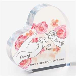 First Mothers Day Loving Hands Personalized Colored Heart Keepsake - 49293