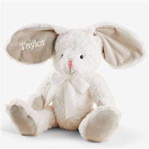 Simply Sweet Personalized Large White Fur Plush Bunny  - 49325