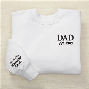 Fatherhood Date Established Embroidered Crewneck Sweatshirt - 49352-S