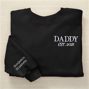 Fatherhood Date Established Embroidered Crewneck Sweatshirt - ComfortWash - 49352-CWS