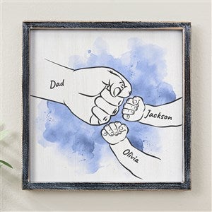 Dads Fist Bump Blackwashed Frame Wall Art- 12x12 - 49354B-12x12