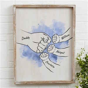 Dads Fist Bump Personalized Barnwood Frame Wall Art - 14x18 Black - 49354B-14x18