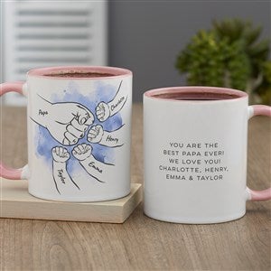 Dads Fist Bump Personalized Coffee Mug - Pink - 49355-P