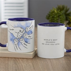 Dads Fist Bump Personalized Coffee Mug - Blue - 49355-BL