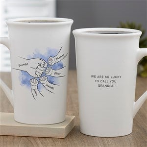 Dads Fist Bump Personalized Latte Mug - 49355-U
