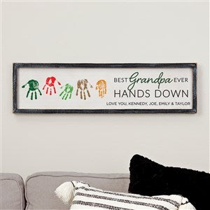Hands Down Personalized Barnwood Frame Wall Art - Black 30x8 - 49360B-30x8
