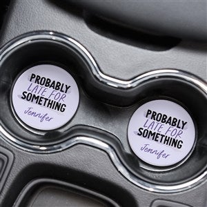Probably Late Personalized Car Coaster Set of 2 - 49397