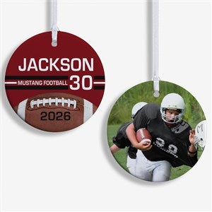 Football Personalized Photo Ornament- 2.85quot; Glossy - 2 Sided - 49402-2S