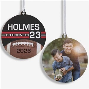 Football Personalized Photo Ornament-3.75quot; Wood - 2 Sided - 49402-2W