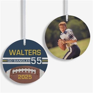 Football Personalized Photo Ornament-3.75quot; Matte - 2 Sided - 49402-2L