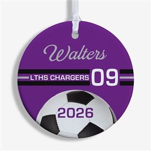 Soccer Personalized Ornament- 2.85quot; Glossy - 1 Sided - 49403-1S