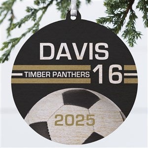 Soccer Personalized Ornament-3.75quot; Wood - 1 Sided - 49403-1W