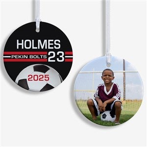 Soccer Personalized Photo Ornament- 2.85quot; Glossy - 2 Sided - 49403-2S