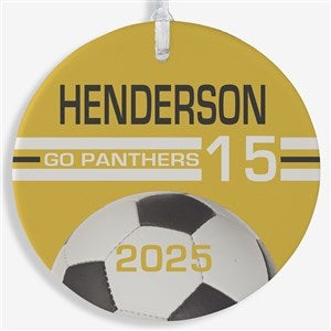 Soccer Personalized Ornament-3.75quot; Matte - 1 Sided - 49403-1L