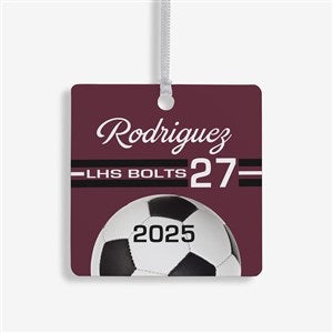 Soccer Personalized Square Photo Ornament- 2.75quot; Metal - 1 Sided - 49403-1M