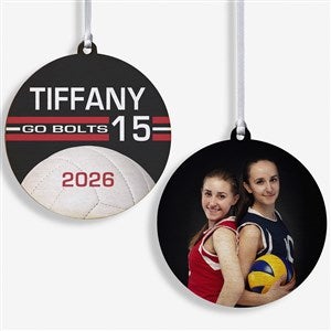 Volleyball Personalized Photo Ornament-3.75quot; Wood - 2 Sided - 49404-2W