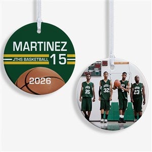 Basketball Personalized Photo Ornament- 2.85quot; Glossy - 2 Sided - 49405-2S