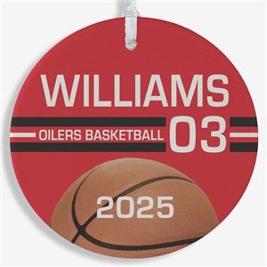 Basketball Personalized Ornament-3.75quot; Matte - 1 Sided - 49405-1L