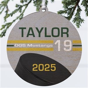 Hockey Personalized Ornament-3.75quot; Wood - 1 Sided - 49406-1W