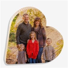 Personalized Photo Wooden Heart - Large - 49432-L