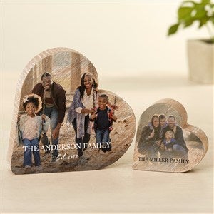 Photo  Message Personalized Wooden Heart - Large - 49440-L