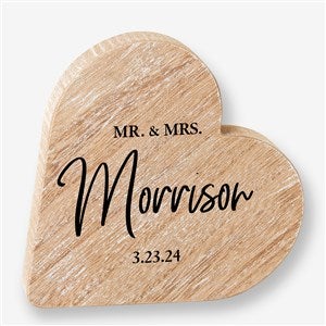Classic Elegance Personalized Wooden Heart - 49441