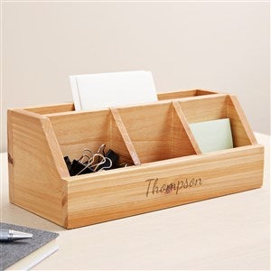 Classic Celebrations Engraved Wooden Desk Organizer - 49474