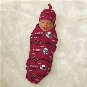 Arizona Cardinals Personalized NFL Baby Hat  Receiving Blanket Set  - 49485-S