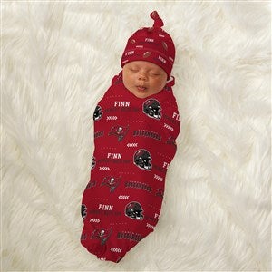 Tampa Bay Buccaneers Personalized NFL Baby Hat  Receiving Blanket Set  - 49503-S