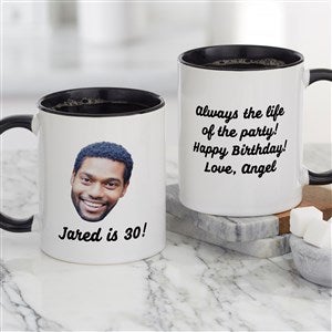 Photo Face Personalized Coffee Mug For Him - Black - 49507-B