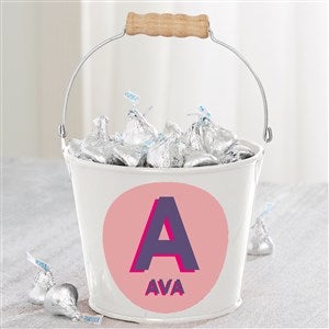 Shadow Name Personalized Mini Metal Bucket-White - 49513