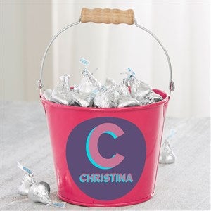 Shadow Name Personalized Mini Metal Bucket-Pink - 49513-P
