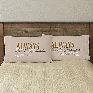 Kiss Me Goodnight Personalized Full Color Pillowcase Set - 4954-F