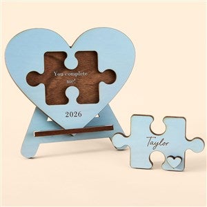 Piece of My Heart Personalized Cutout Tabletop Heart Puzzle - Blue - 49653-Blue