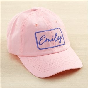 Classic Kids Embroidered Name Patch Baseball Cap - Pink - 49749-P