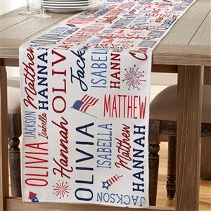 Patriotic Repeating Name Personalized Table Runner- 16" x 60" - 49764-S