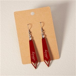 Wooden Arrow Personalized Dangle Earring - Red - 49783-R