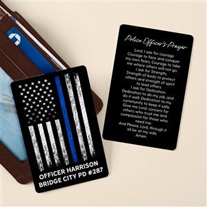 Police Officer Prayer Personalized Metal Wallet Card - 49859
