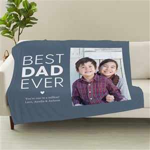 Best Dad Personalized 60x80 Plush Fleece Blanket - 49872-L