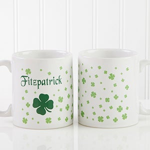 Personalized Coffee Mugs - Irish Shamrock - 4989-S