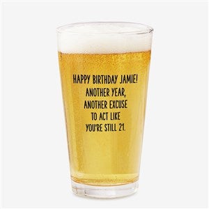 Happy Birthday Personalized 16oz. Pint Glass - 49992-G