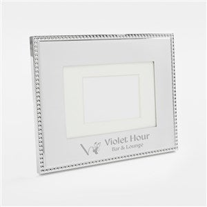 Engraved Logo Silver Beaded 4x6 Picture Frame - 50035