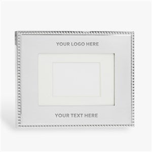 Engraved Logo Silver Beaded 4x6 Picture Frame - 50035