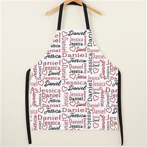 Repeating Name Heart Personalized Full Color Apron - 50203