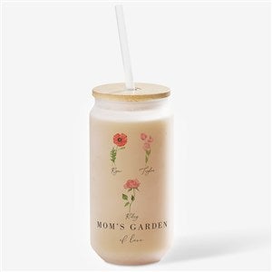 Birth Month Flower Personalized Frosted Iced Coffee Tumbler - 50344