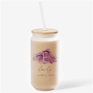 Birthstone Color Personalized Frosted Iced Coffee Tumbler - 50345