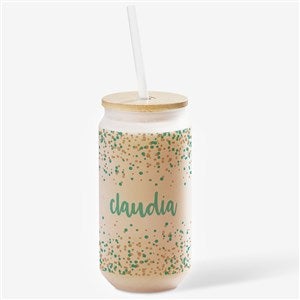 Sparkling Name Personalized Frosted Iced Coffee Tumbler - 50346
