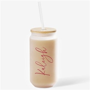 Trendy Script Personalized Frosted Iced Coffee Tumbler - 50347