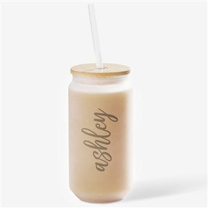 Scripty Style Bridesmaid Personalized Frosted Iced Coffee Tumbler - 50348
